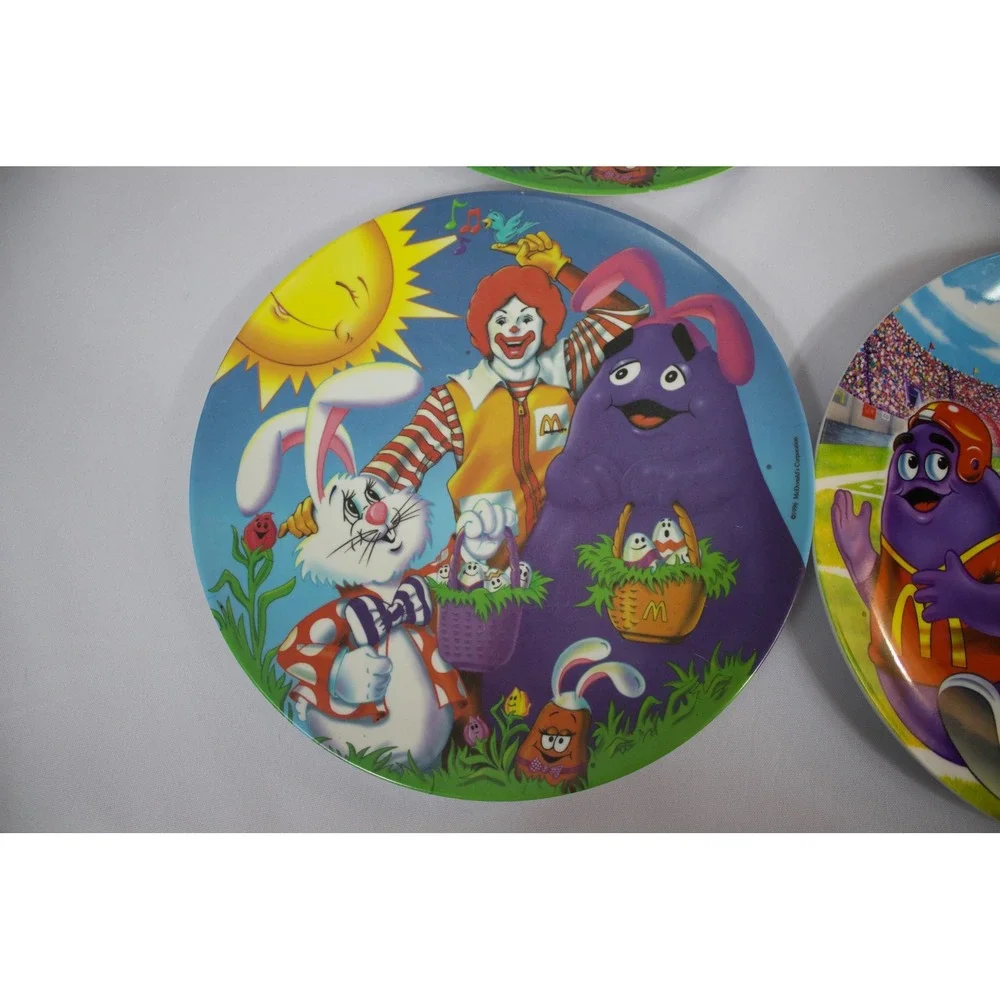 Vintage 90s Y2K McDonald's Melamine Collectible Plates Set of 4 Ronald Grimace